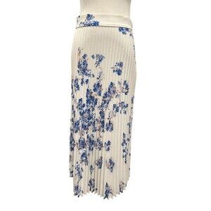 Vetements Demna Gvasalia 2020 Pleated Midi Skirt White Blue Floral L